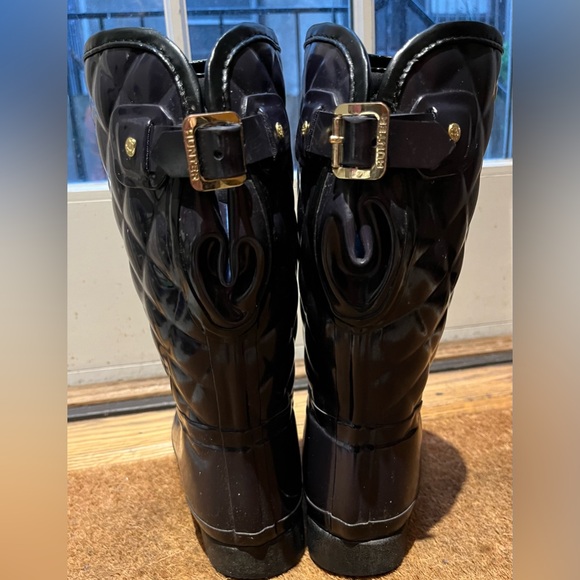SOLD Elsewhere - Hunter Women's Quilted Rain Boots w/Liners Aubergine 8 Mid - Picture 2 of 9